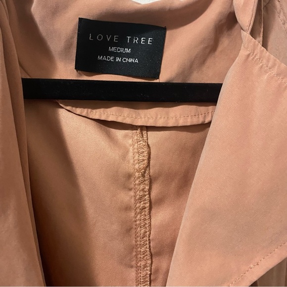 Love Tree Women's Peach Jacket Size M Long Sleeve V-neck Tie Front - Picture 7 of 11